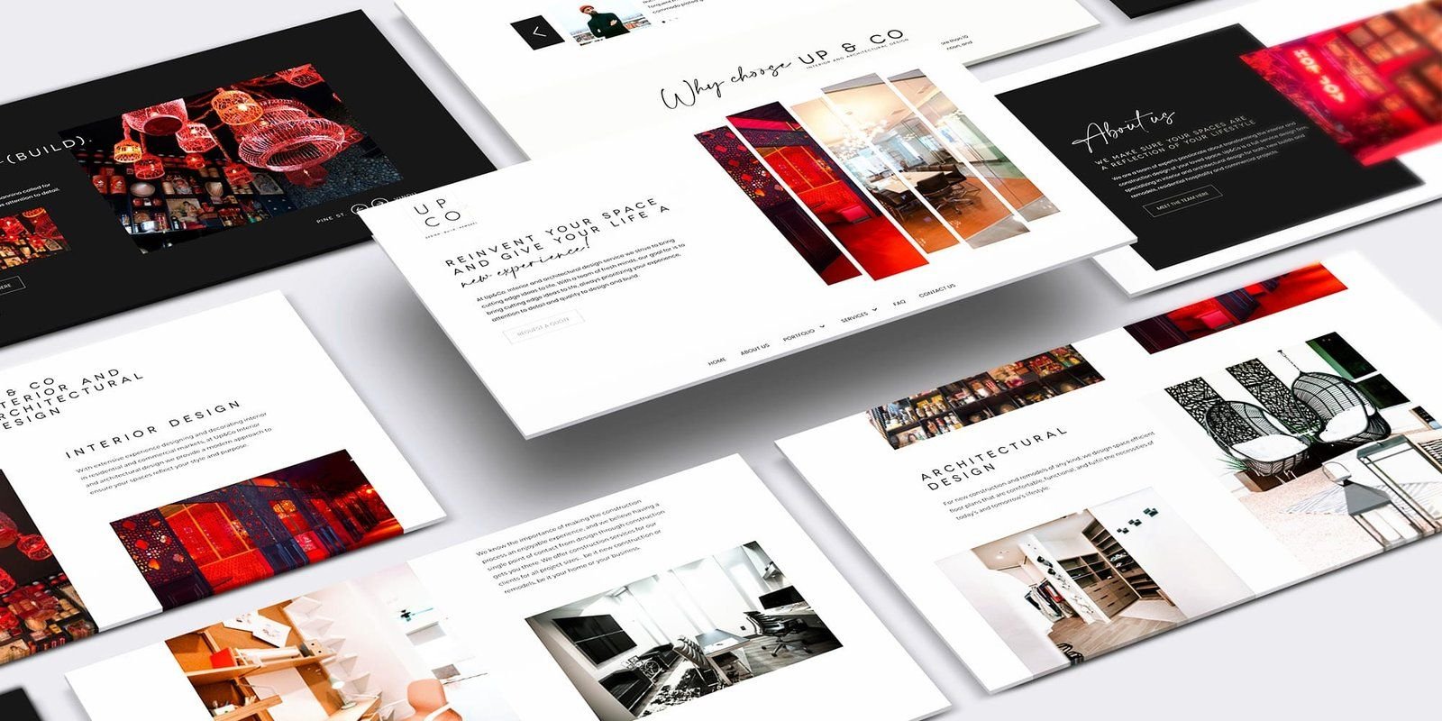 A set of the site’s pages seen in perspective