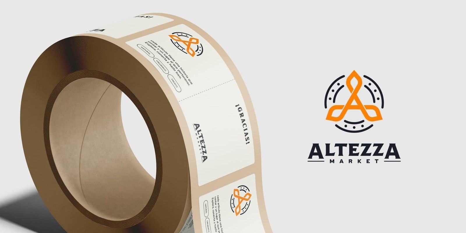 Rollo de etiquetas adhesivas de Altezza Market