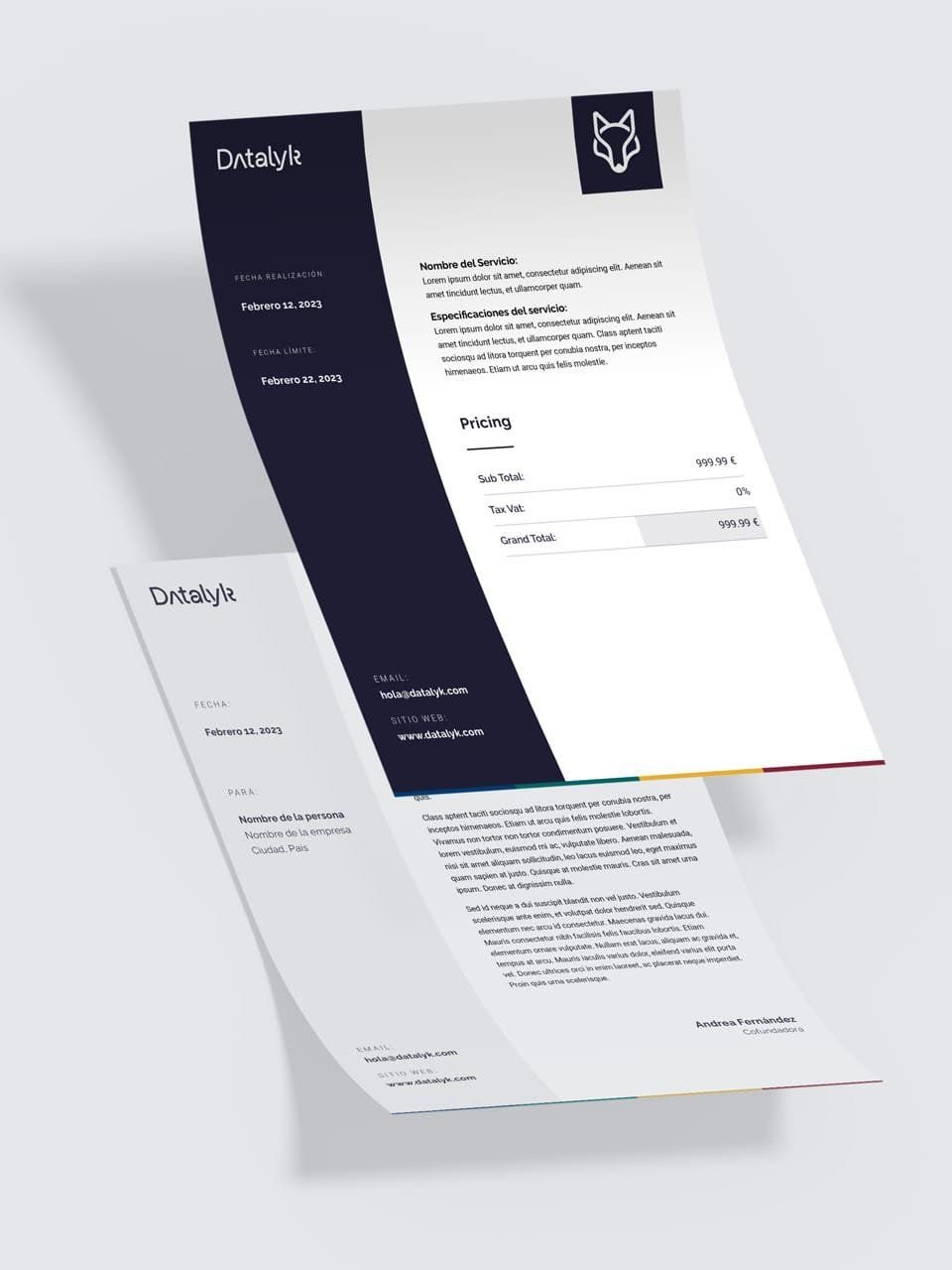 Papelería corporativa de Datalyk