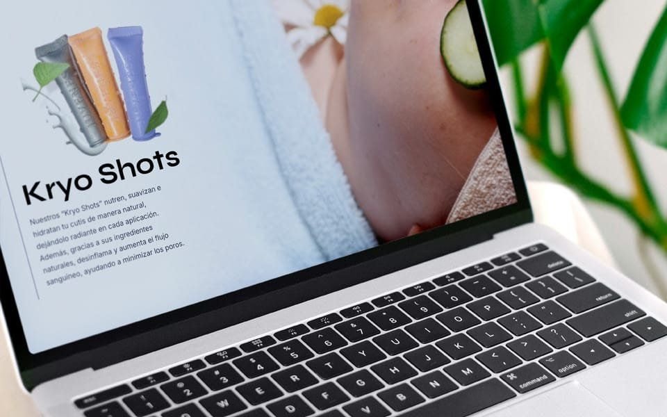 Laptop showing the Kryo Shots page