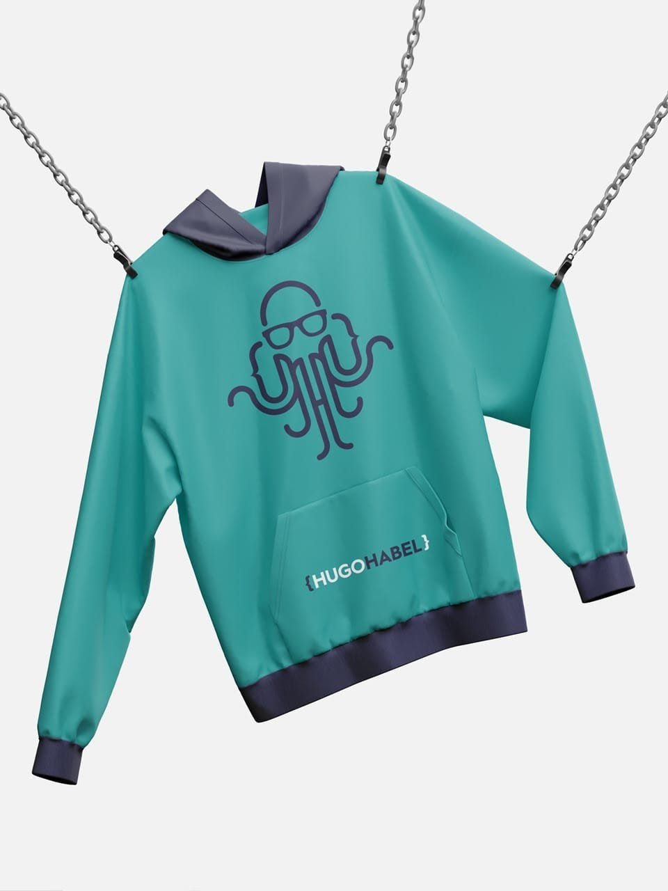 Sudadera turquesa con el pulpo geek