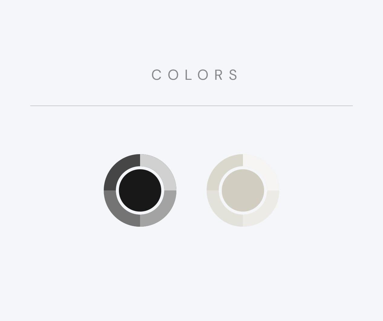 Up &amp; Co color palette: black and sand