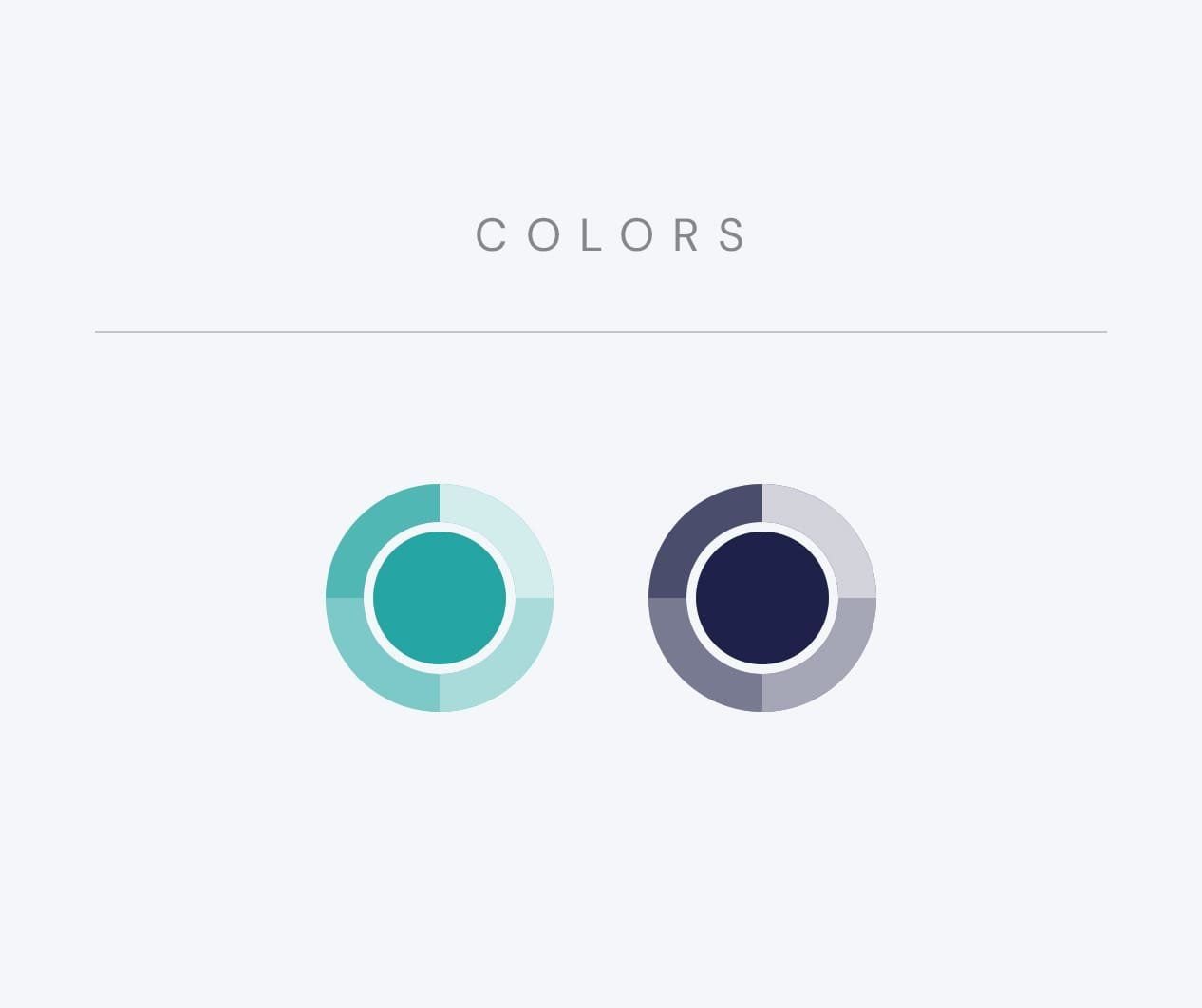 Paleta de color de Hugo Habel: turquesa y azul marino